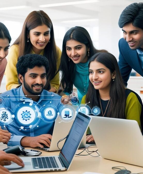 a picture related to _AI in higher education_ students should be pakistani